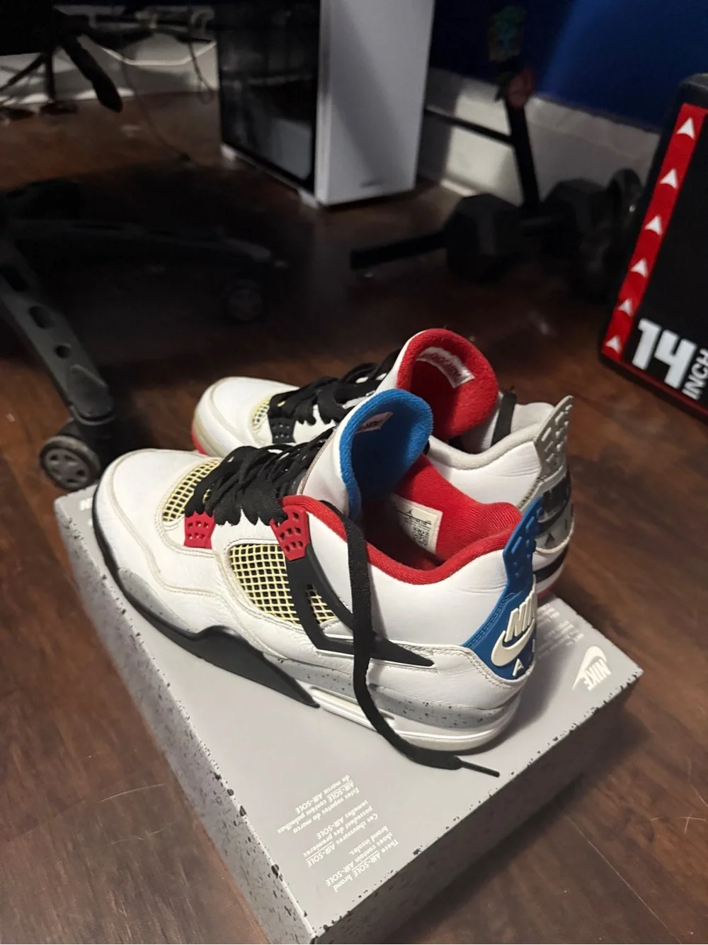 Air Jordan Retro 4 White Multicolor Sneakers